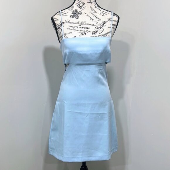 Abbeline Blue Side Cutout A-line Mini Dress - Size M NWT | Cocktail/Formal Edit - Picture 12 of 16